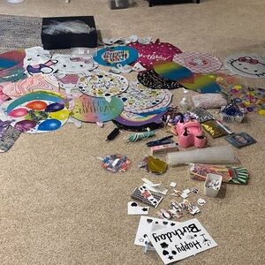 HUGE lot of bobo balloons, Mylar ballons, hi float, ballon stretcher, sealer